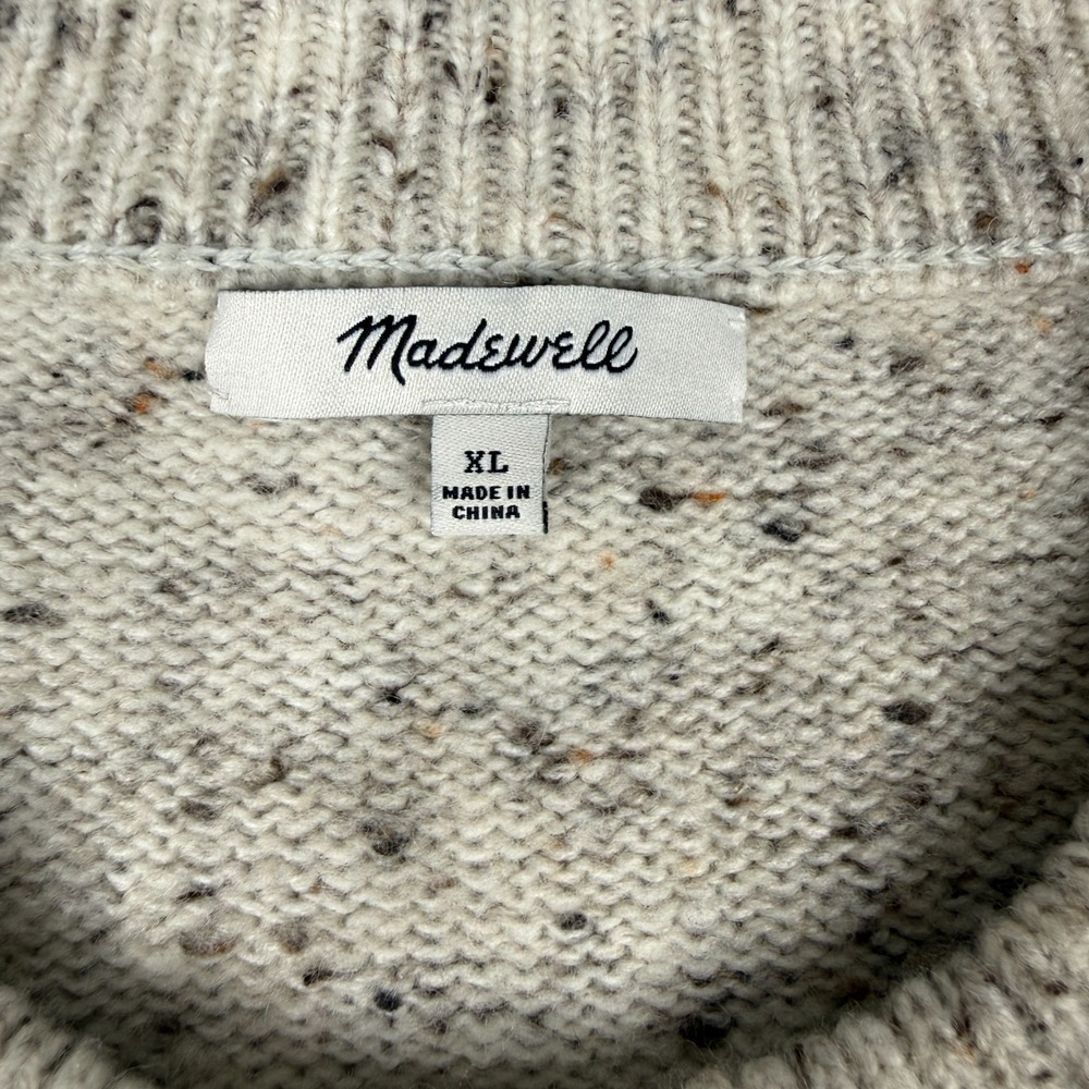 Madewell Donegal Button Sleeve Sweater Dress Womens XL Snow Wool Blend J9305 - Picture 4 of 9